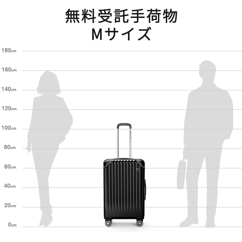 0201スーツケースのMサイズは、4-7泊まで対応できます。