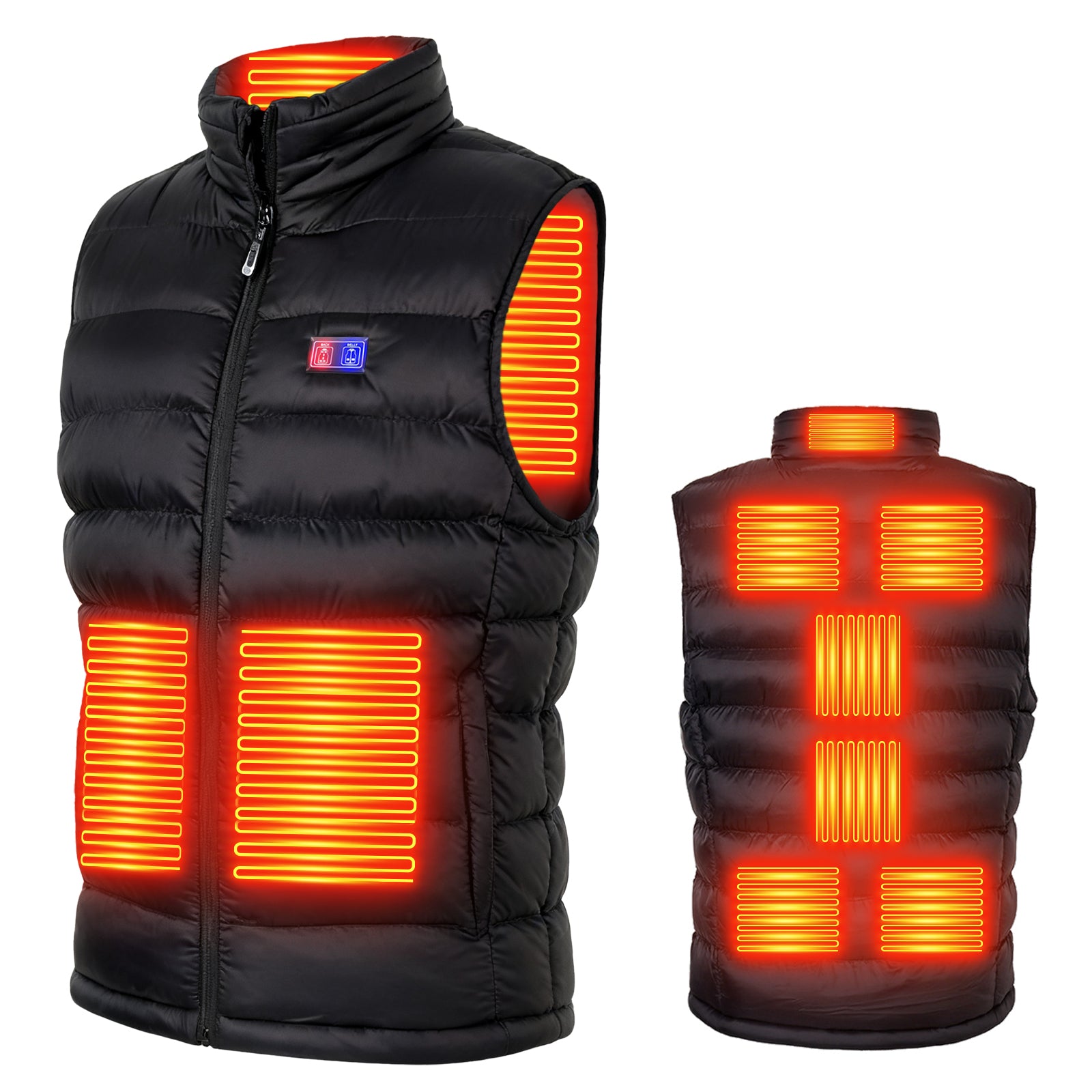 冬用電熱ベスト 軽量保温防寒着・男女兼用・前後独立ヒーターで・3段階温度調節 New Trip