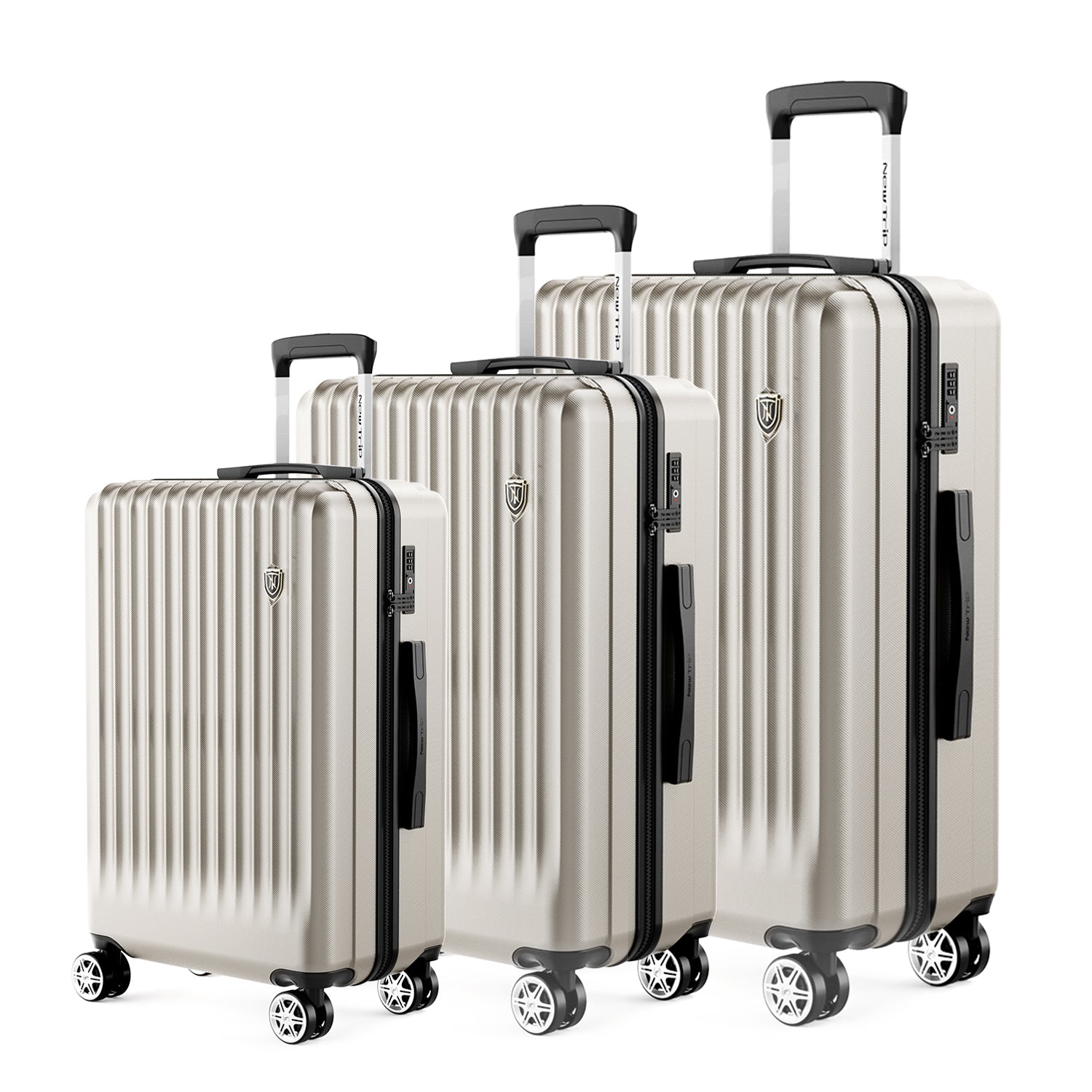 New Trip 3点セット S/M/Lサイズ ストッパー付き 家族旅行スーツケース 0701 Plus 家族旅行おすすめ