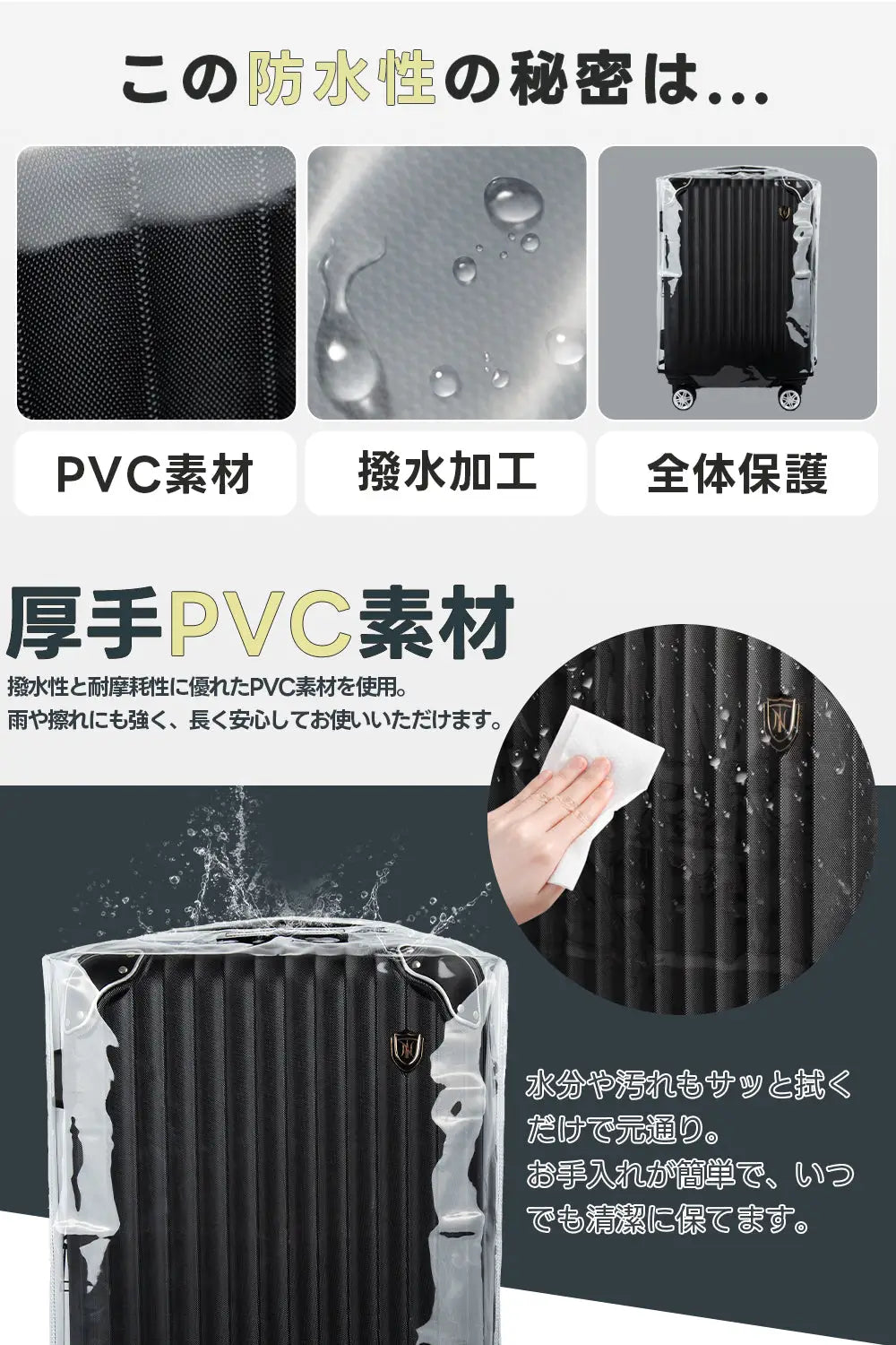 New Trip 高弾力PVC素材スーツケース防水保護カバー スーツケース保護のベスト選択