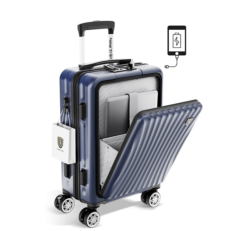 New Trip スーツケース フロントオープン式 USBボード付き 0702 フロントオープン設計
