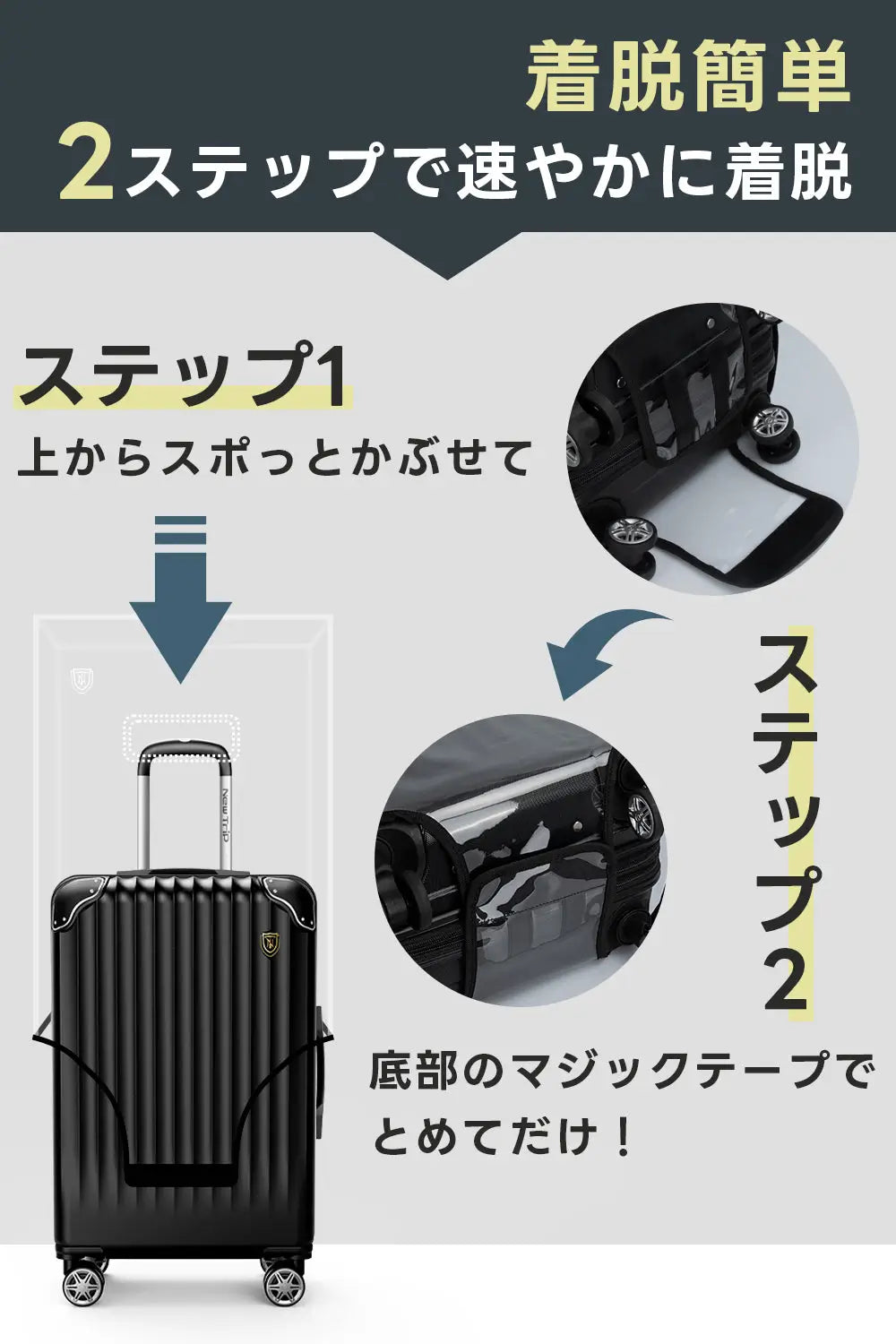 New Trip 高弾力PVC素材スーツケース防水保護カバー スーツケース保護のベスト選択