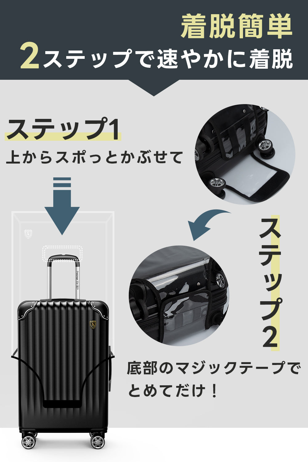 New Trip 高弾力PVC素材スーツケース防水保護カバー スーツケース保護のベスト選択