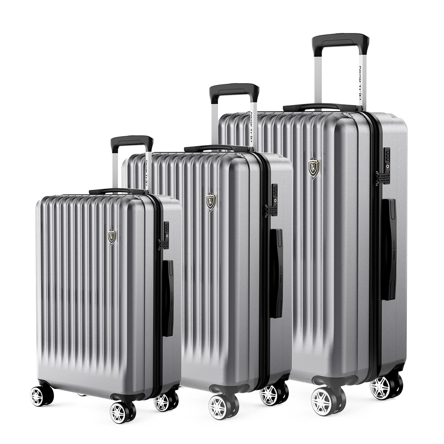 New Trip 3点セット S/M/Lサイズ ストッパー付き 家族旅行スーツケース 0701 Plus 家族旅行おすすめ