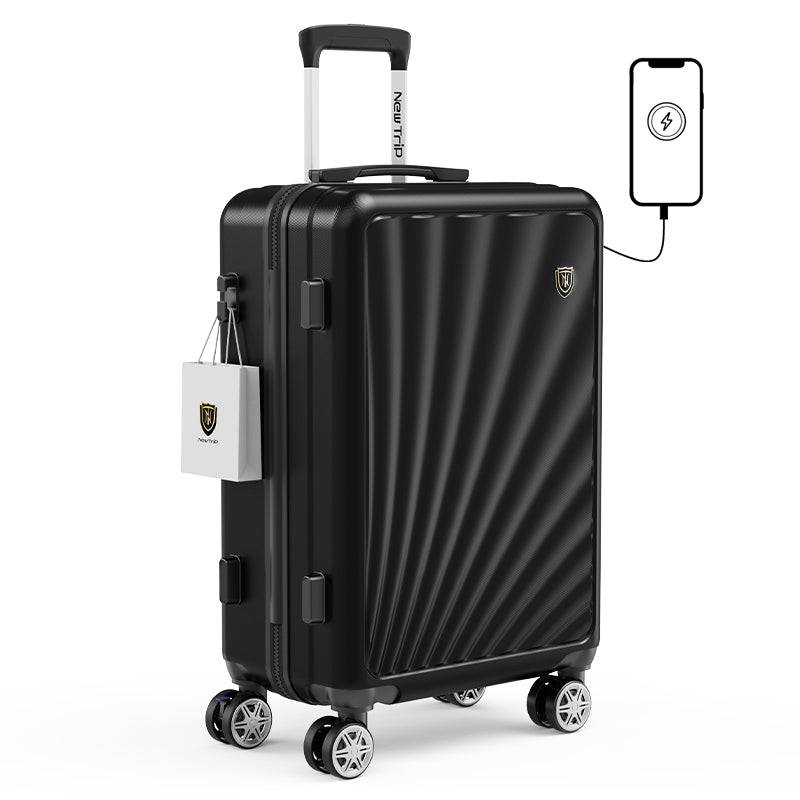 New Trip スーツケース USBボード付き ストッパー・物掛けフック付き 0301 超軽量USBポート付き
