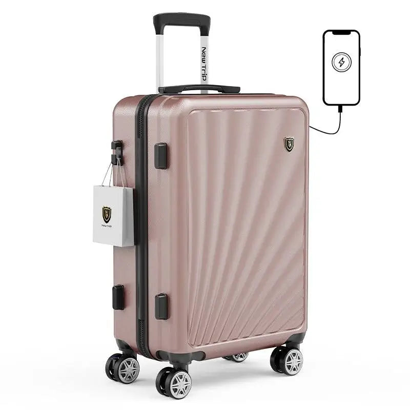 New Trip スーツケース USBボード付き ストッパー・物掛けフック付き 0301 超軽量USBポート付き