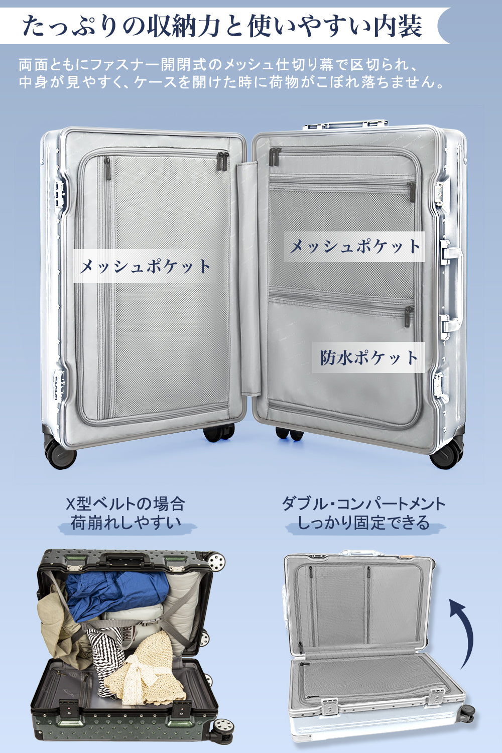 New Trip スーツケース 耐衝撃 静音キャスター搭載 アルミフレーム 1101 Top.3 ビジネスおすすめ
