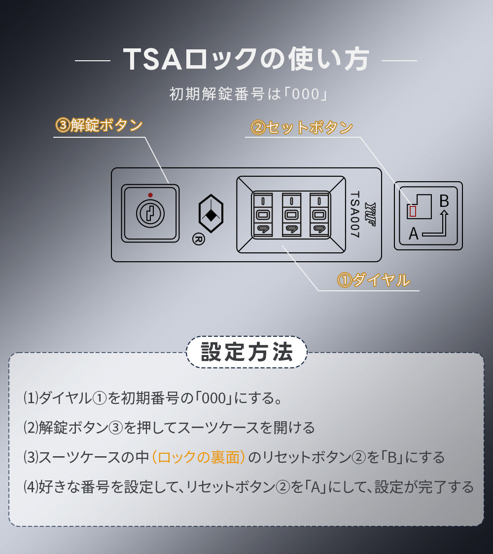 TSAロックの設定方法