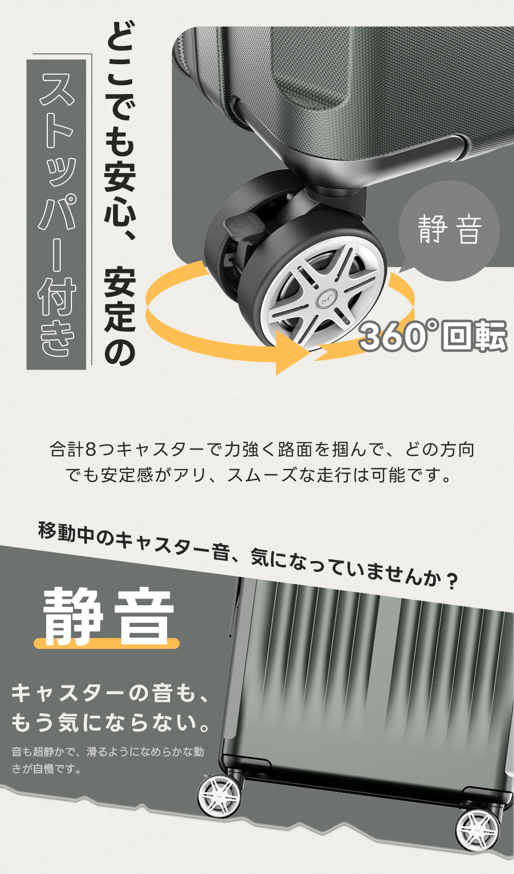 360度静音ホイール スーツケース