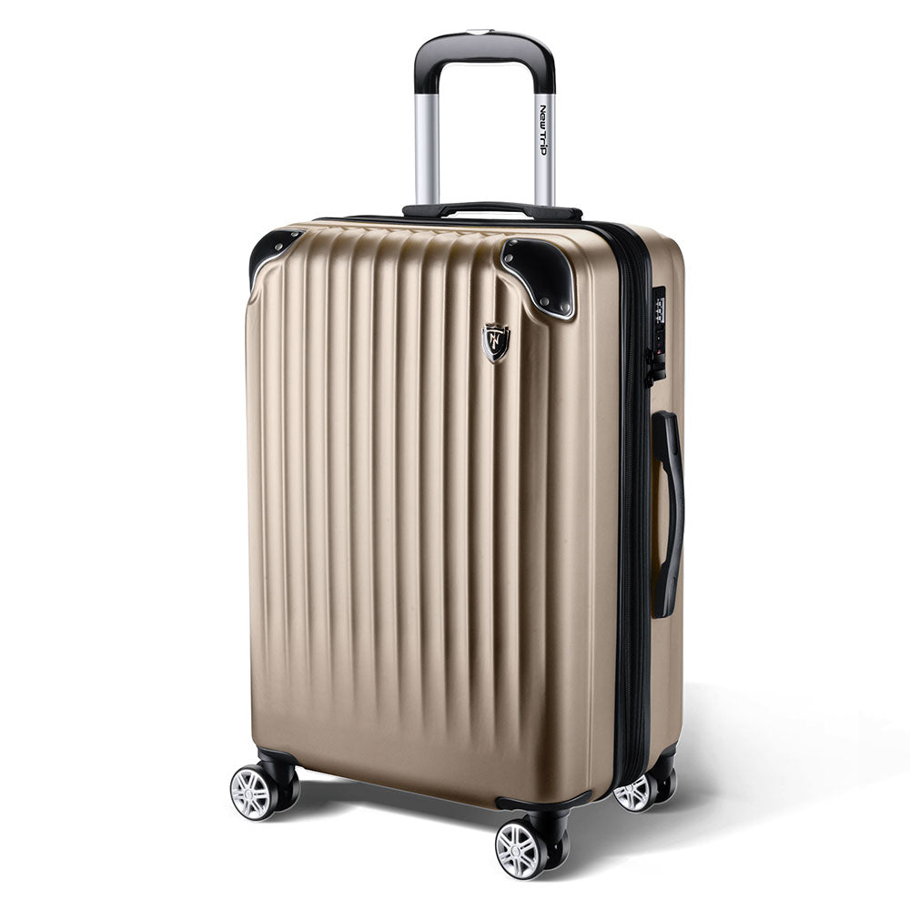 [New Trip] スーツケース 拡張機能付き S-L シャンパンゴールド 40L-95L 容量 静音 旅行 海外 出張