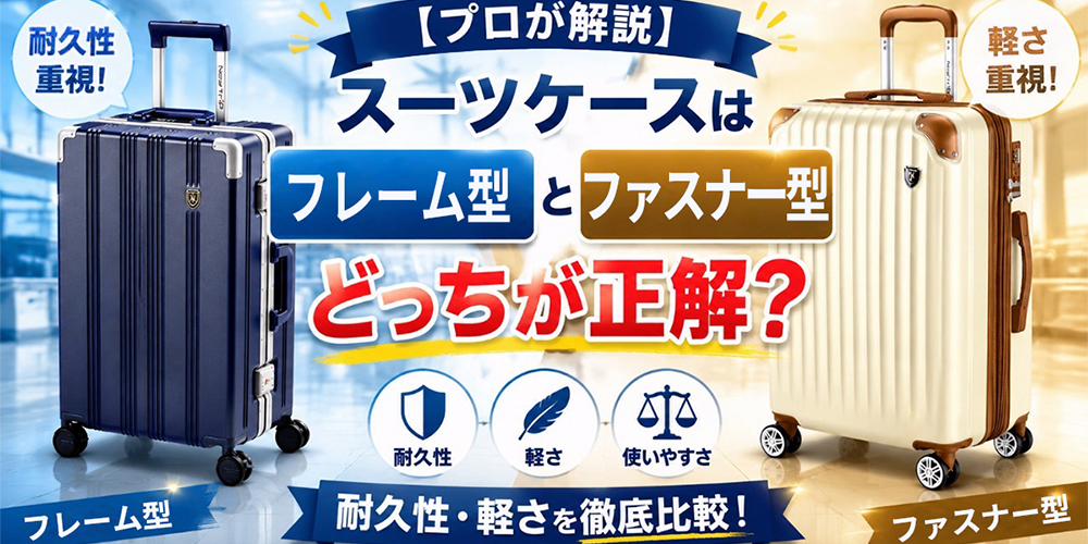 スーツケース　ファスナータイプ　フレームタイプ