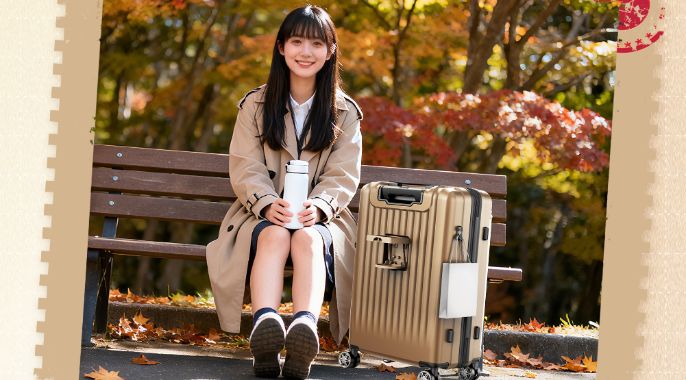 信頼のYKKジッパー、多機能充電ポート、背面のドリンクホルダーやサイドの荷物掛けフック