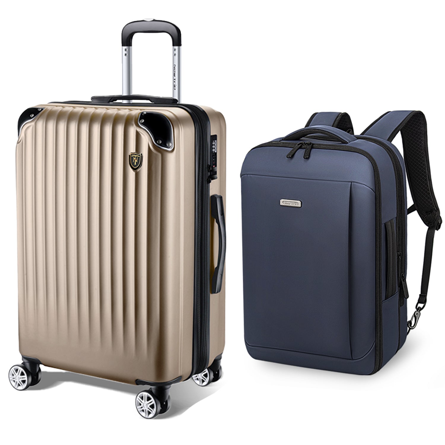 Double Storage Set] New Trip 0201 Expandable Suitcase & Large