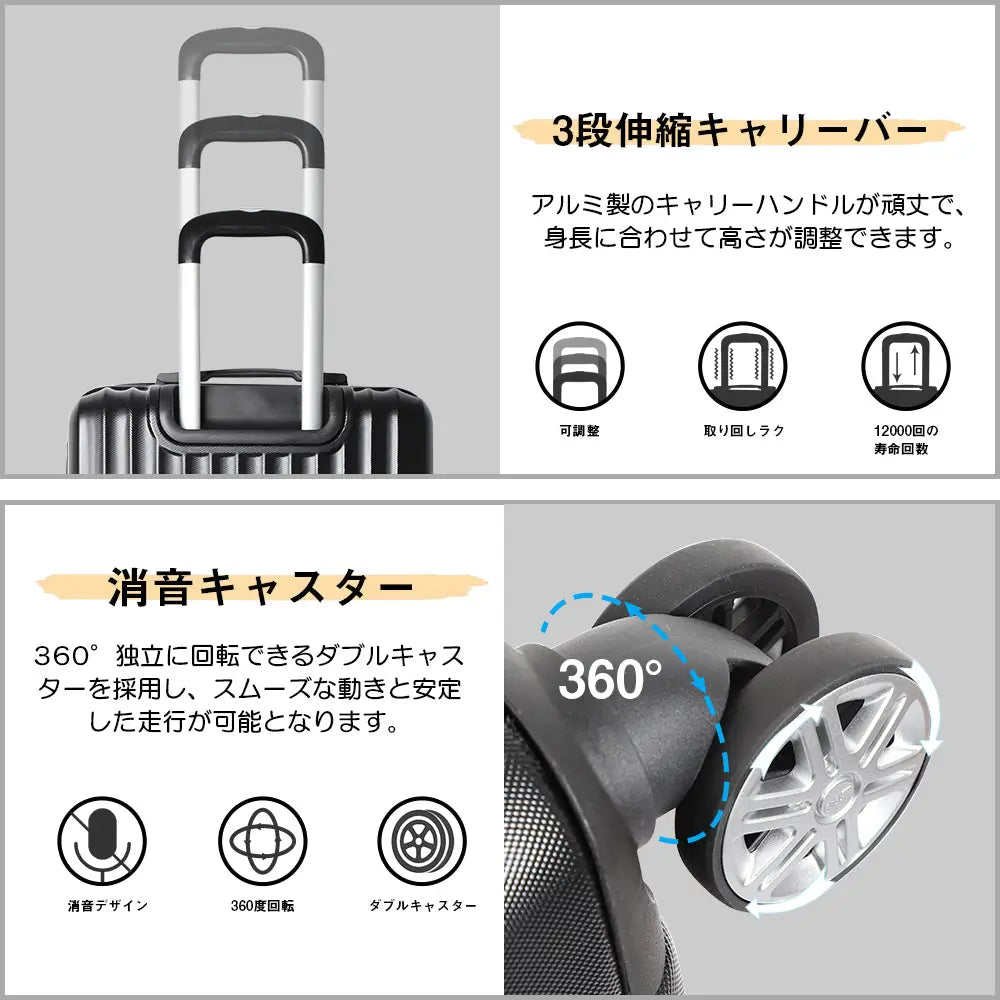 New Trip] 超軽量スーツケース 拡張機能付き Sサイズ機内持ち込み 0201