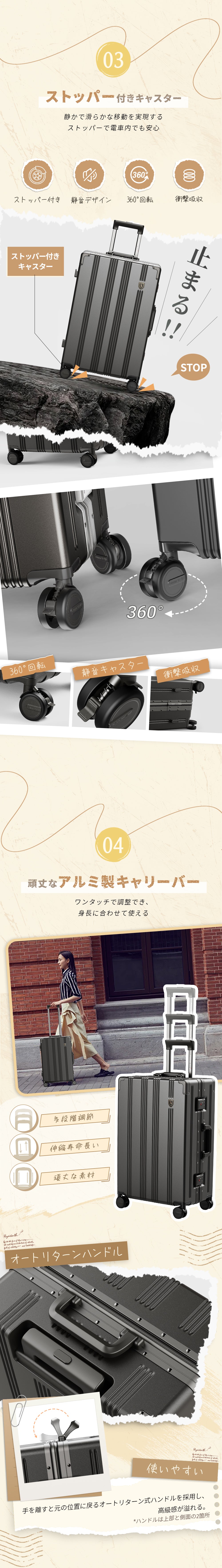 アルミフレームスーツケース