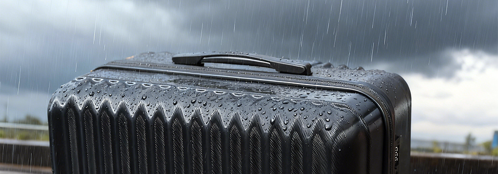 スーツケースは頑丈に見えても、実は「防水設計」ではありません。