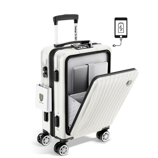 [New Trip] スーツケース フロントオープン式 USBボード付き 0702