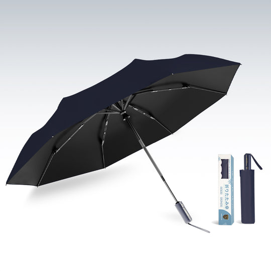 New Trip 7101 折りたたみ傘 ネイビー 晴雨兼用 全アルミ8本骨 超撥水加工 清潔感のある紺色の軽量傘