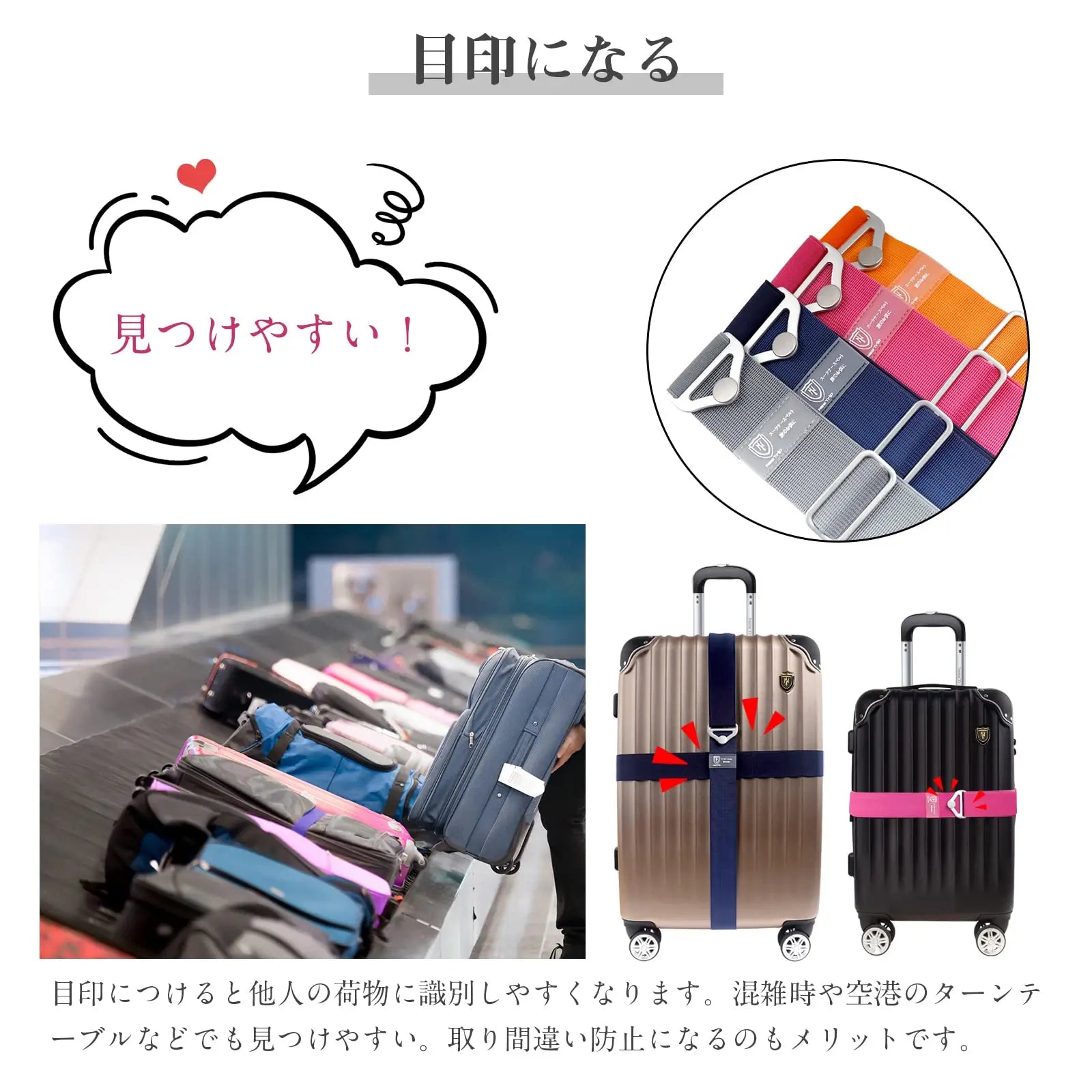 New Trip 旅行用長さ調節可能キャリーケースベルト スーツケースの開き防止