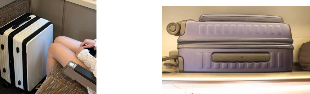 グリーン車の場合、足元にフットレストがあるため、スーツケースを置くスペースが確保できません。重いスーツケースを荷物棚に上げるのが難しい場合、乗務員に荷物の上げ下ろしを手伝ってもらえます。