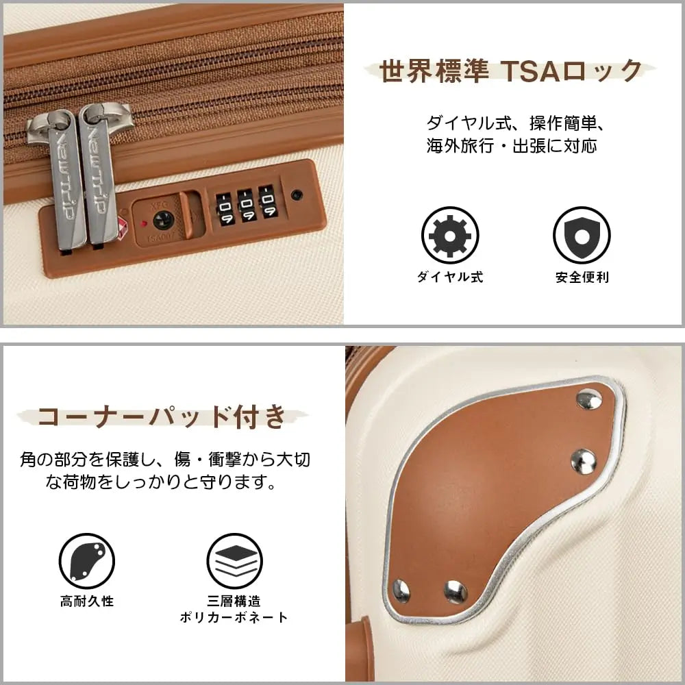 New Trip 家族旅行スーツケース 3点セット S/M/Lサイズ 拡張機能付き 0201 家族旅行おすすめ