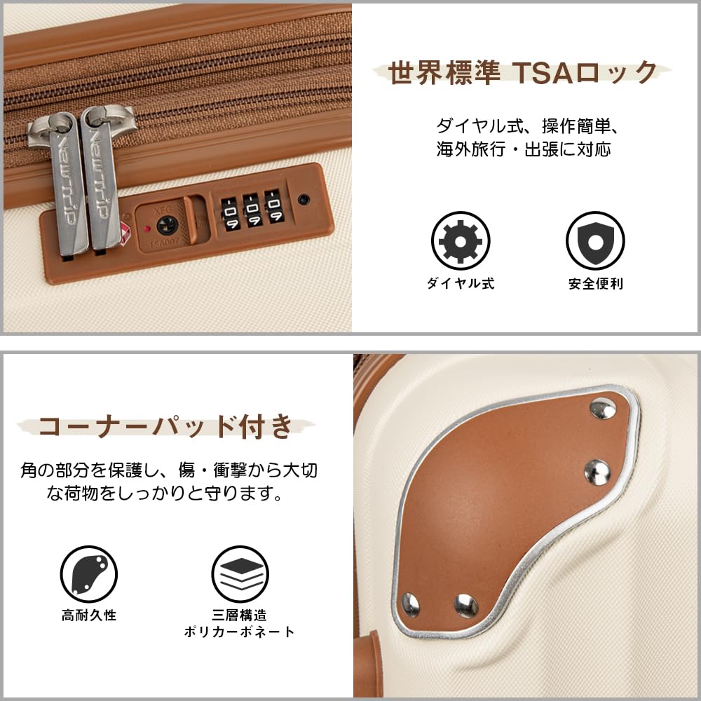 New Trip 家族旅行スーツケース 3点セット S/M/Lサイズ 拡張機能付き 0201 家族旅行おすすめ